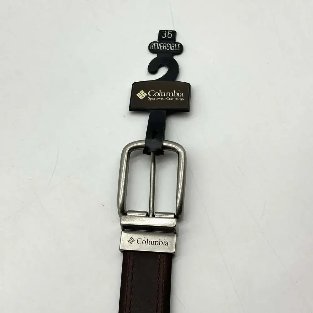 Columbia Sportswear Men's Size 36 Reversible Black to Brown Leather Belt NWT